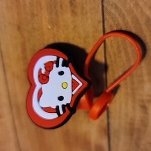 Cat Heart Face Silicone 10mm/0.4 in Straw Topper Cap Accessory